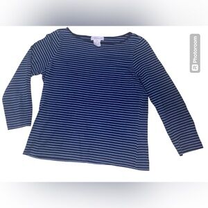 2 for $20 Ladies blue stripped Evan Picone Long Sleeve size medium M